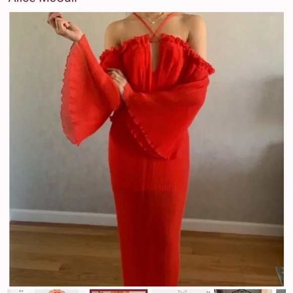 Alice McCall red liberty dress off the shoulder size 2 - Picture 4 of 5